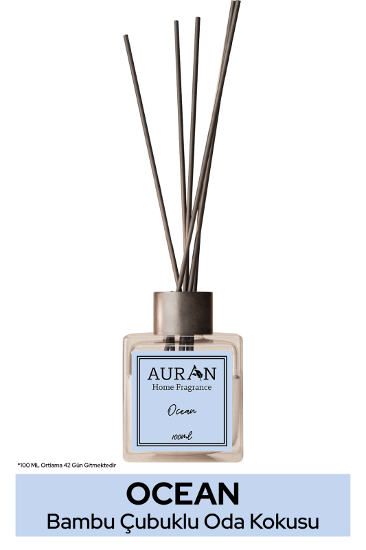 Okyanus Çubuklu Oda Kokusu Bambu Kokusu Kare Şişe Ocean Reed Diffuser 100ml - 1