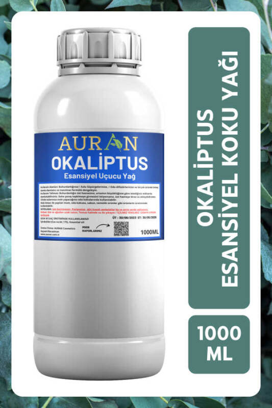 Auran Okaliptus Esansiyel Uçucu Yağ Esans Koku Yağı Hobi Esans Mum Sabun Oda Kokusu 1000 ml - 1