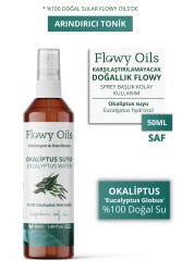 Flowy Oils Okaliptus Suyu Arındırıcı Tonik %100 Tam Saf Doğal Yağlı Distilasyon Hidrosöl Suyu Eucalyptus 50ml - 1