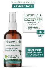 Flowy Oils Okaliptus Suyu Arındırıcı Tonik Cam Şişe %100 Tam Saf Doğal Yağlı Distilasyon Hidrosöl Suyu 100ml - 1