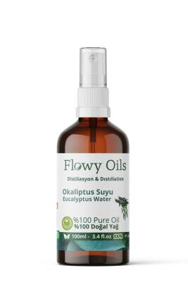 Flowy Oils Okaliptus Suyu Arındırıcı Tonik Cam Şişe %100 Tam Saf Doğal Yağlı Distilasyon Hidrosöl Suyu 100ml - 2