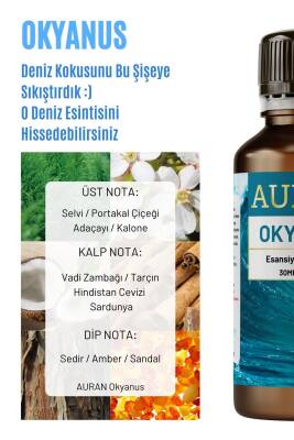 Auran Okyanus Saf Esansiyel Uçucu Yağ Buhurdanlık Yağı Difüzör Esansı Aromaterapi Ortam Koku Yağı 30ml - 2