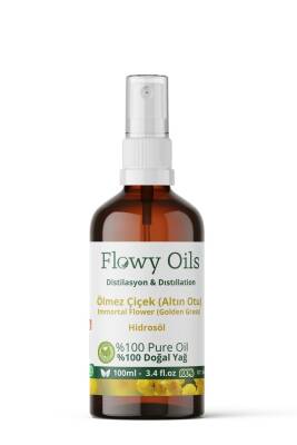 Flowy Oils Ölmez Çiçek - Altın Otu Suyu Cam Şişe %100 Tam Saf Doğal Yağlı Distilasyon Hidrosöl Suyu 100ml - 2