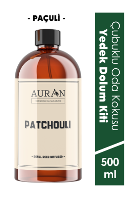 Auran Paçuli Yedek Çubuklu Oda Ve Ortam Kokusu Esansı Yedek Dolum Patchouli 500ml - 1