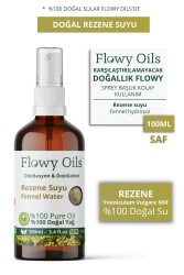 Flowy Oils Rezene Suyu Cam Şişe %100 Tam Saf Doğal Yağlı Distilasyon Hidrosöl Suyu Fennel Hydrosol 100ml - 1