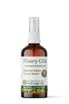 Flowy Oils Rezene Suyu Cam Şişe %100 Tam Saf Doğal Yağlı Distilasyon Hidrosöl Suyu Fennel Hydrosol 100ml - 2