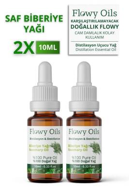 Flowy Oils Saf Biberiye Yağı 2'li Set %100 Doğal Bitkisel Uçucu Yağ Rosemary Oil 10ml - 1