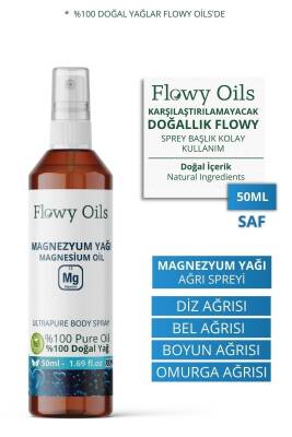 Flowy Oils Saf Magnezyum YağıDoğal Bitkisel Sprey Masaj Yağı Magnesium Oil 50ml - 1