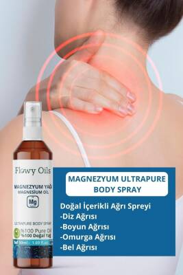 Flowy Oils Saf Magnezyum YağıDoğal Bitkisel Sprey Masaj Yağı Magnesium Oil 50ml - 2