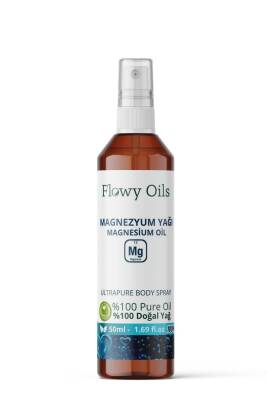 Flowy Oils Saf Magnezyum YağıDoğal Bitkisel Sprey Masaj Yağı Magnesium Oil 50ml - 3