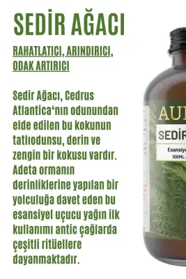 Sedir Ağacı Esansiyel Uçucu Koku Yağı Difüzör Esansı Buhurdanlık Yağı Aromaterapi Yağı 100ml - 3