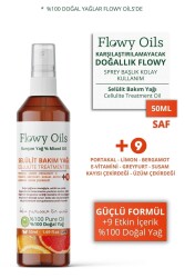 Flowy Oils Selülit Bakım Yağı 9 Yağ Içeren Çatlak Karşıtı Doğal Karışım Sprey Cellulite Treatment Oil 50ml - 1