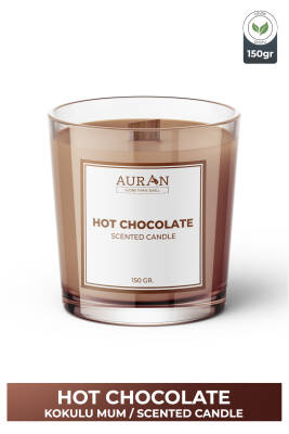 Sıcak Çikolata Kokulu Mum Ahşap Fitilli Dekoratif Kokulu Kavanoz Mum Hot Chocolate Candle 150gr. - 1