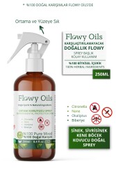 Flowy Oils Sivrisinek, Sinek Ve Haşere Böcek Kovucu Doğal Sprey Citronella Limon Otu Yağı Okaliptus Nane 250ml - 1