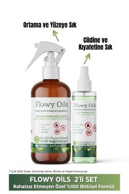 Flowy Oils Sivrisinek Ve Kene Kovucu Spreyler 2'li Set %100 Doğal Bitkisel Içerik Haşere Böcek Kovucu - 1