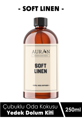 Auran Soft Linen Yedek Çubuklu Oda Ve Ortam Kokusu Esansı Yedek Dolum Şişe Soft Linen 250ml - 1