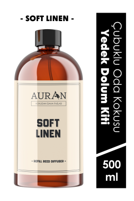 Auran Soft Linen Yedek Çubuklu Oda Ve Ortam Kokusu Esansı Yedek Dolum Şişe Soft Linen 500ml - 1