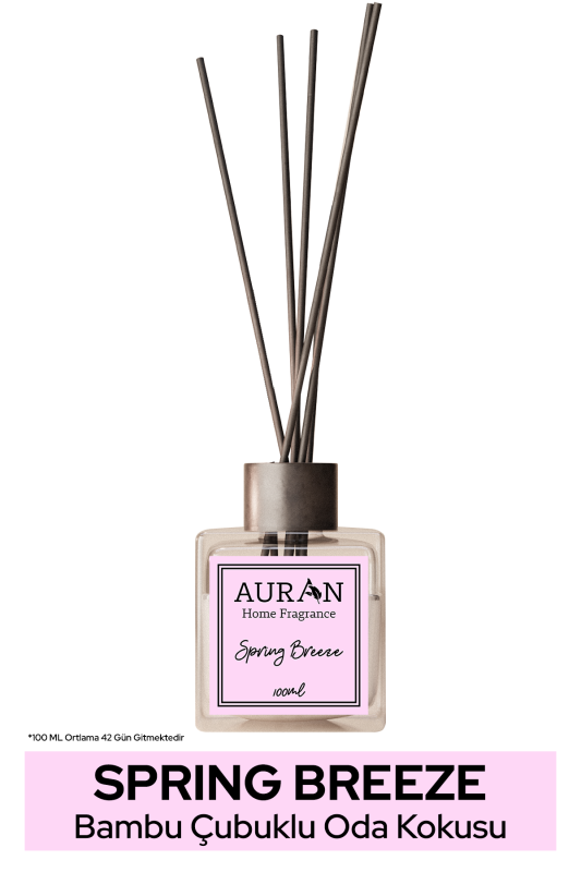 Bahar Esintisi Çubuklu Oda Kokusu Bambu Kokusu Kare Şişe Spring Breeze Reed Diffuser 100ml - 1