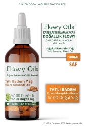 Flowy Oils Tatlı Badem Yağı %100 Doğal Bitkisel Sabit Yağ Sweet Almond Oil 100ml - 1