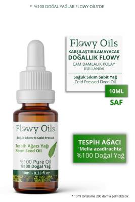 Flowy Oils Tesbih Ağacı Yağı Neem Yağı %100 Doğal Bitkisel Sabit Yağ Neem Seed Oil 10ml - 1