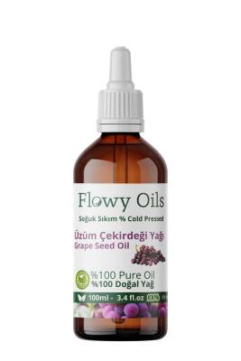 Flowy Oils Üzüm Çekirdeği Yağı %100 Doğal Bitkisel Sabit Yağ Grape Seed Oil 100ml - 1