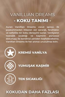 Vanillian Dreams Parfümlü Kadın Vücut Spreyi Vücut Kokusu Vücut Misti Body Mist Spray 150ml - 2