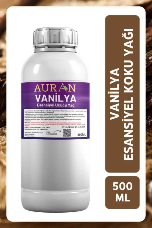 Auran Vanilya Esansiyel Uçucu Yağ Esans Koku Yağı Hobi Esans Mum Sabun Oda Kokusu 500ml - 1