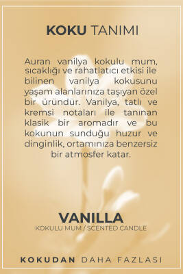 Vanilya Kokulu Mum Ahşap Fitilli Dekoratif Kokulu Kavanoz Mum Vanilla Candle 150gr. - 3