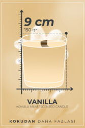 Vanilya Kokulu Mum Ahşap Fitilli Dekoratif Kokulu Kavanoz Mum Vanilla Candle 150gr. - 6