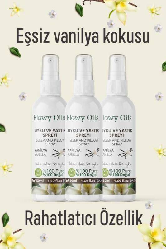 Flowy Oils Vanilya Uyku Ve Yastık Spreyi Vanilla Sleep And Pıllow Spray 50 Ml - 4