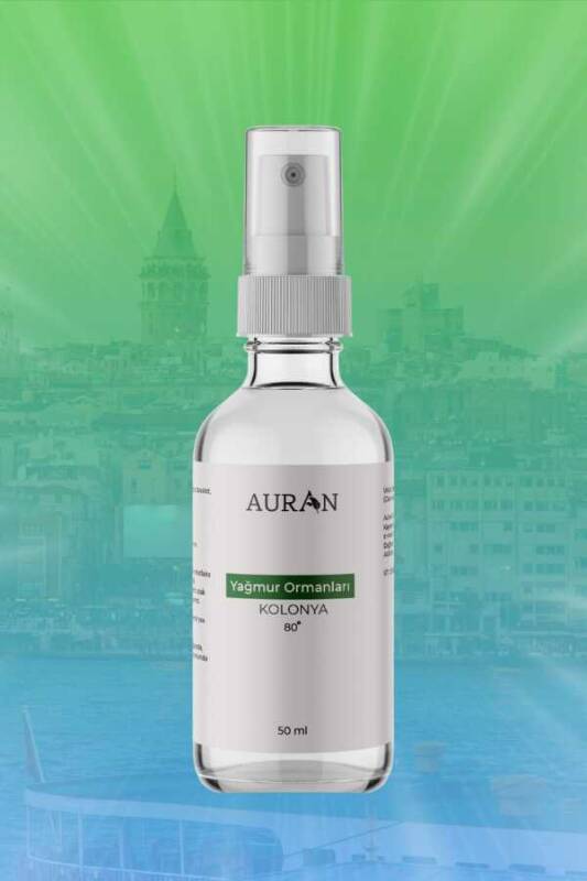 Auran Yağmur Ormanları Cam Şişe 80 Derece Kolonya 50ml - 8