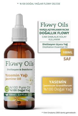 Flowy Oils Yasemin Yağı %100 Doğal Bitkisel Uçucu Yağ Jasmine Oil 100ml - 1