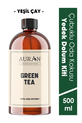 Auran Yeşil Çay Çubuklu Oda Ve Ortam Kokusu Esansı Yedek Dolum Green Tea 500ml - 1